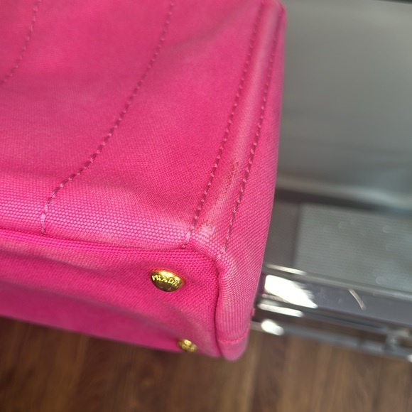 Pink Prada Canapa, Small, With Removable Strap and COA - Picture 8 of 14